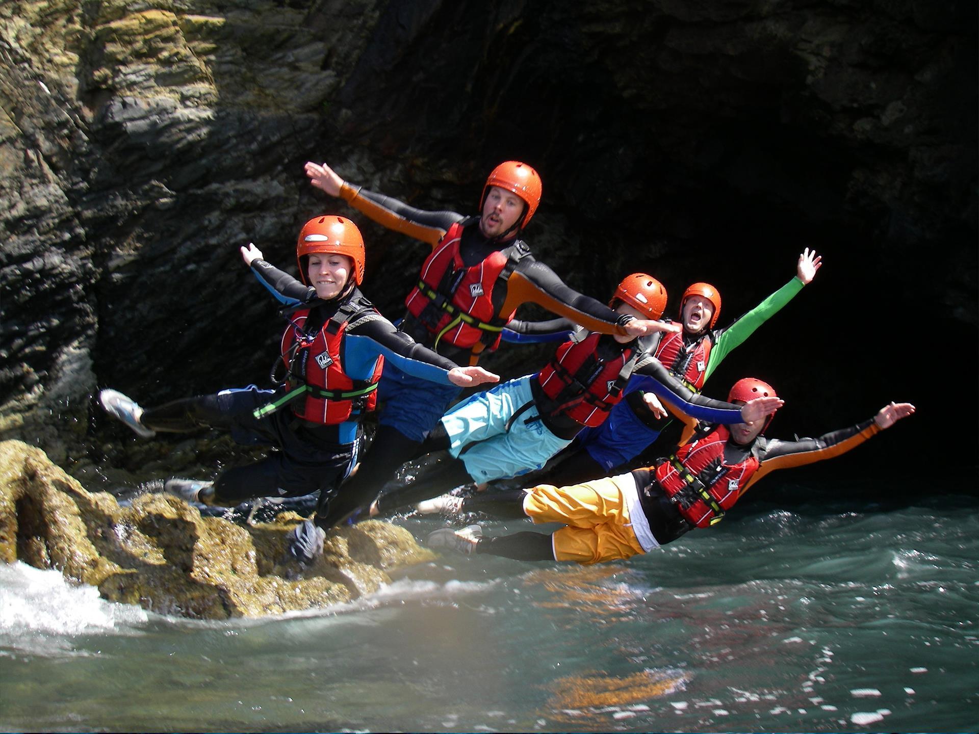 Falling with style Coasteering