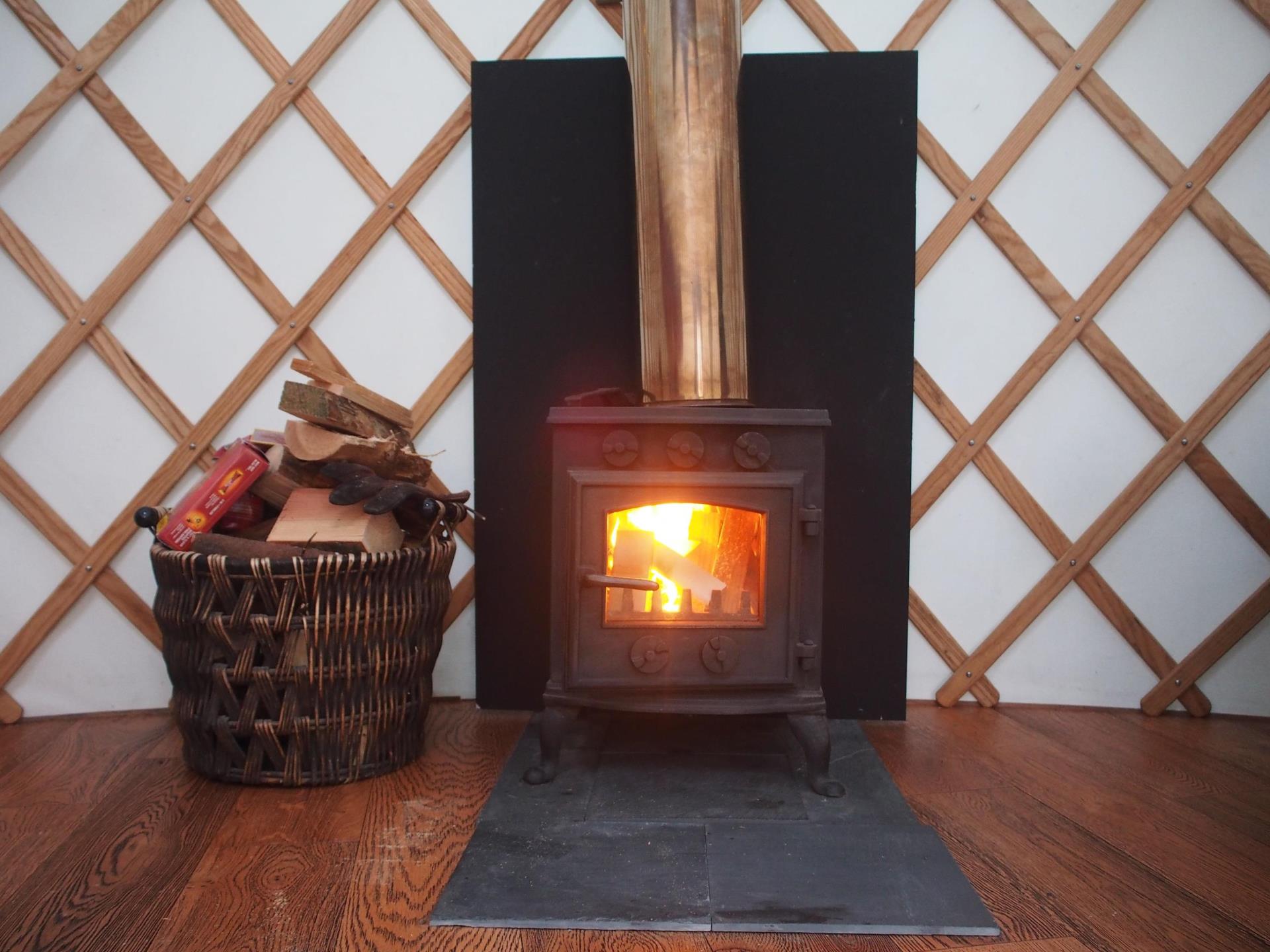 Internal log burners make for cosy glamping 
