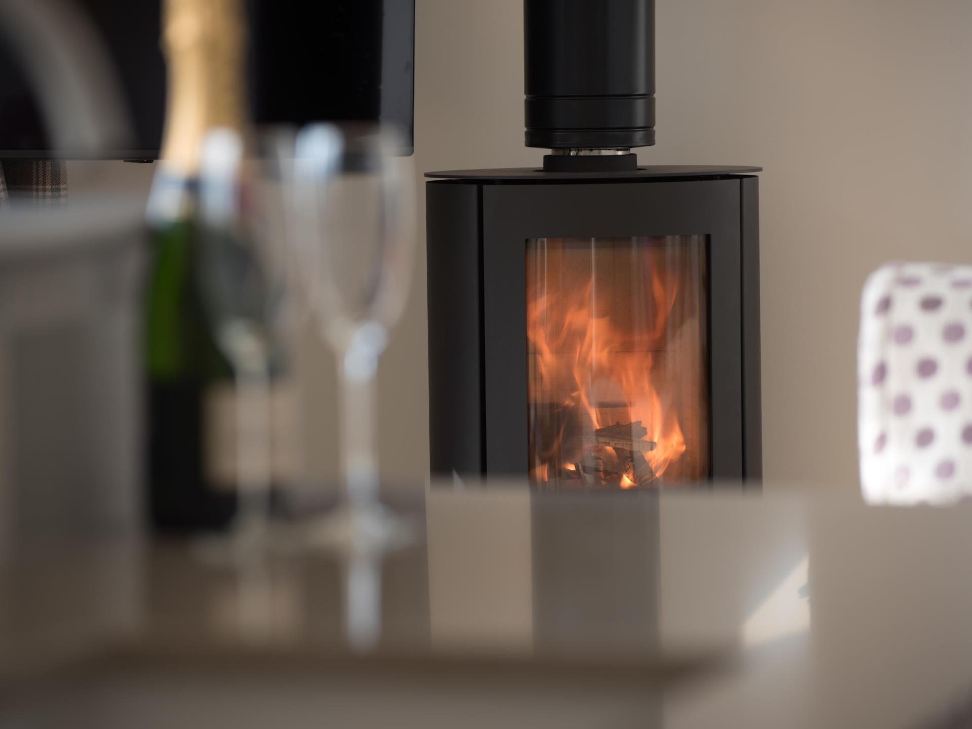 Enjoy your cosy real fire wood-burner