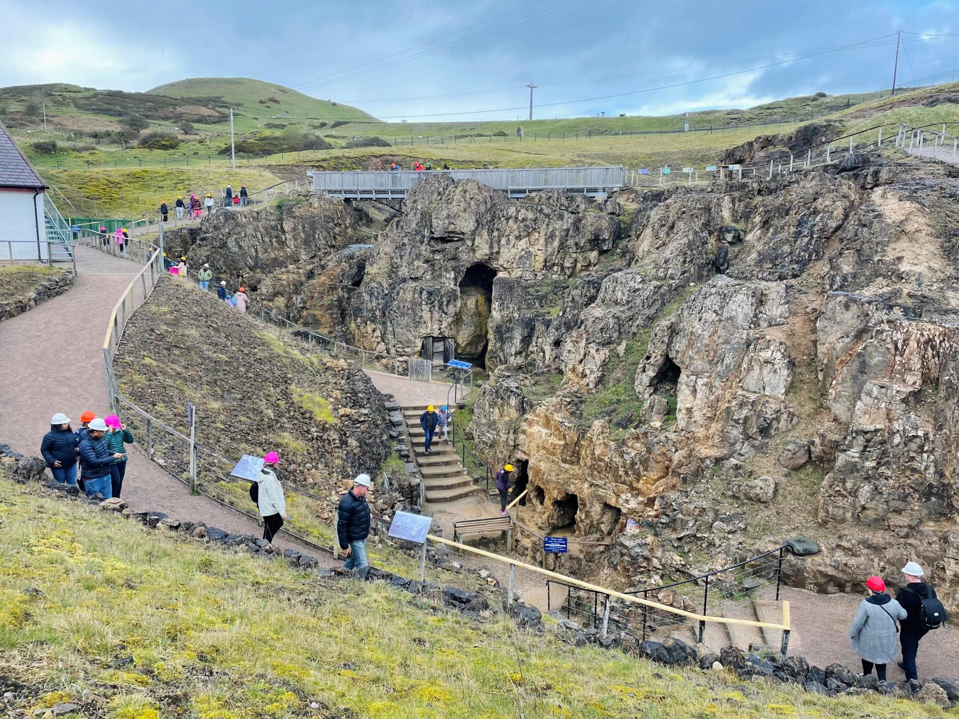 Surface pathways leading to and from mine entrance