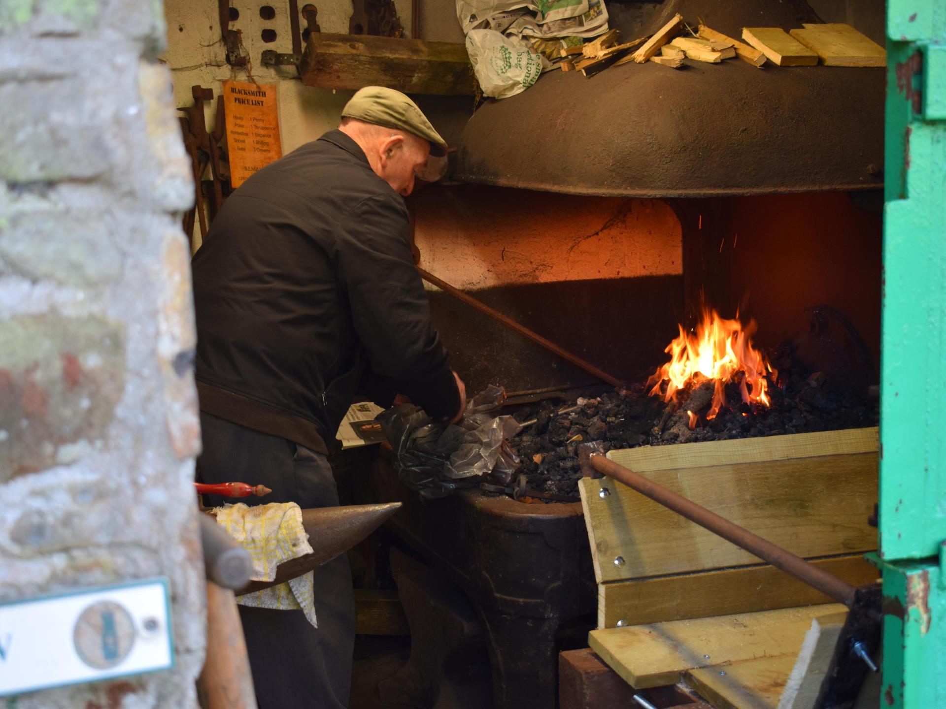 Our Outdoor exhibits include a working Forge