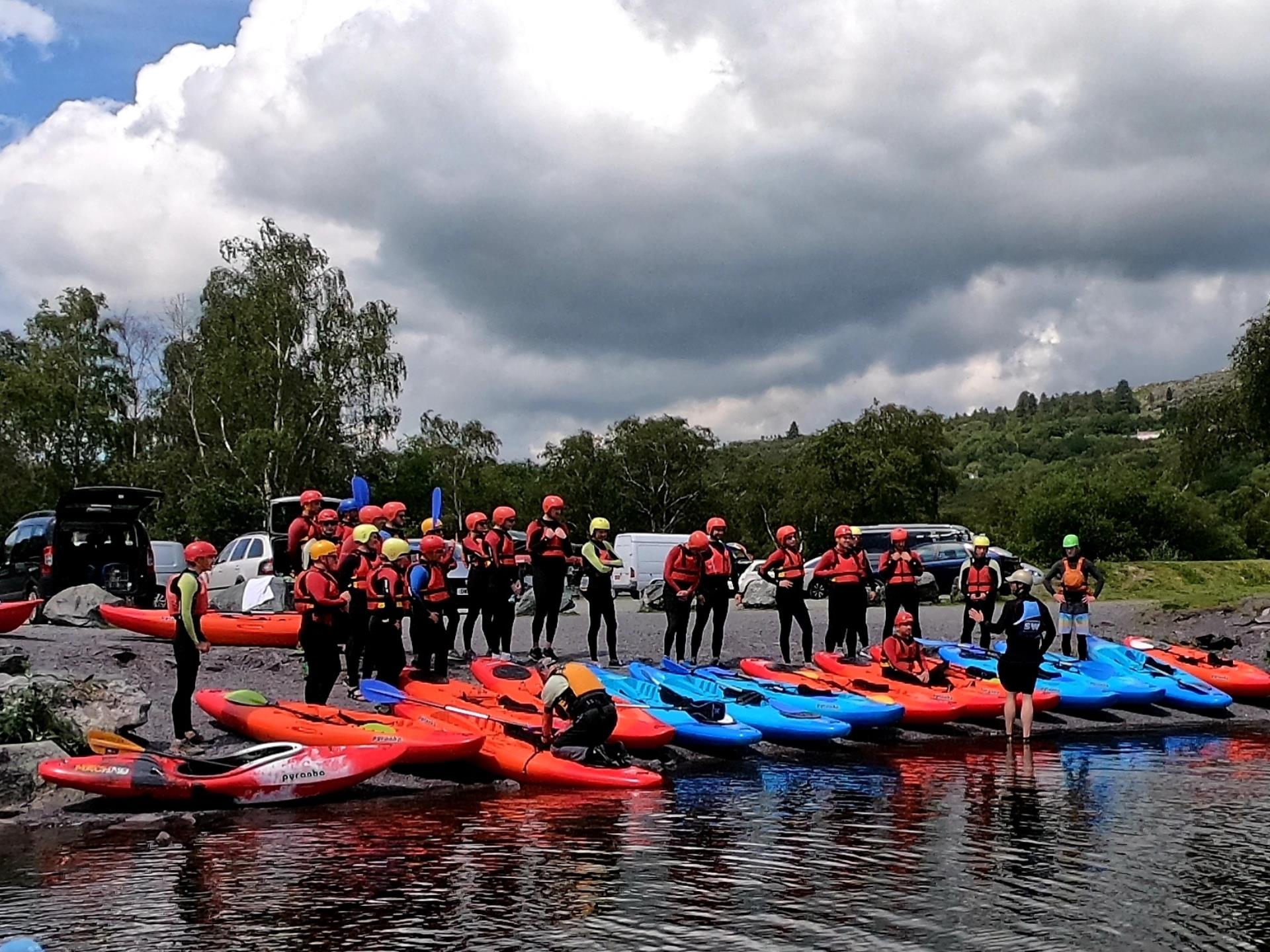 Kayaking group at Llyn Padarn