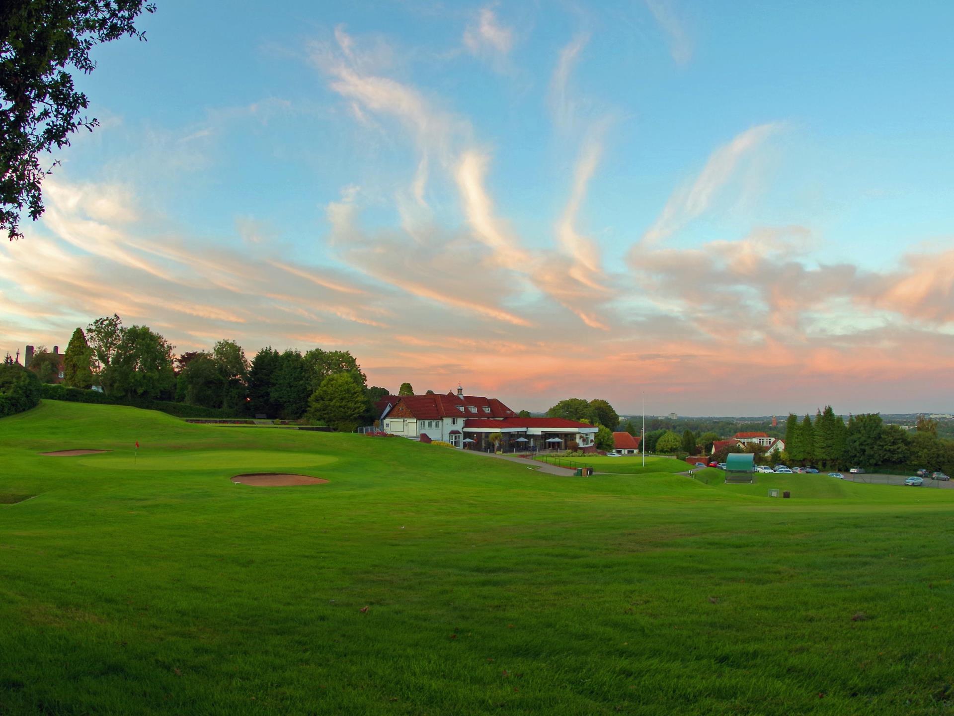 Clubhouse view in the sunset