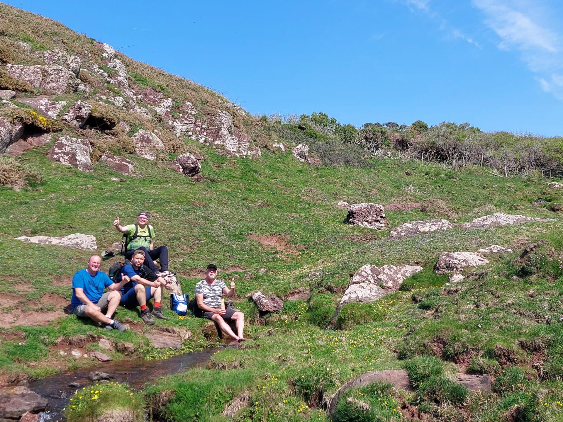 Taking a break on the Pembrokeshire Coast Path