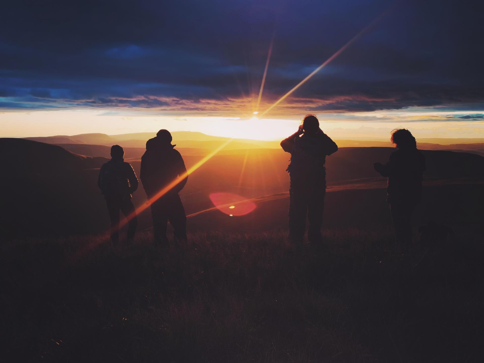 Watching sunset over the Brecon Beacons