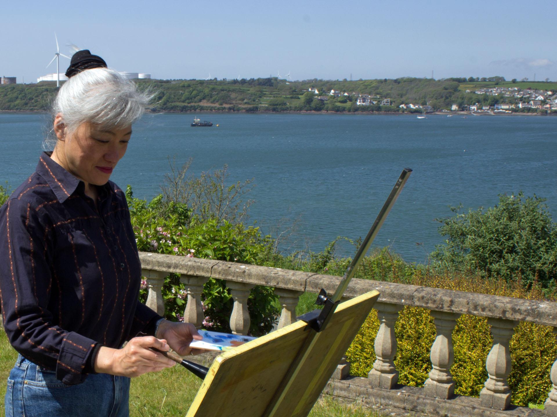 Painting the Milford Haven from the Café’s Garden 