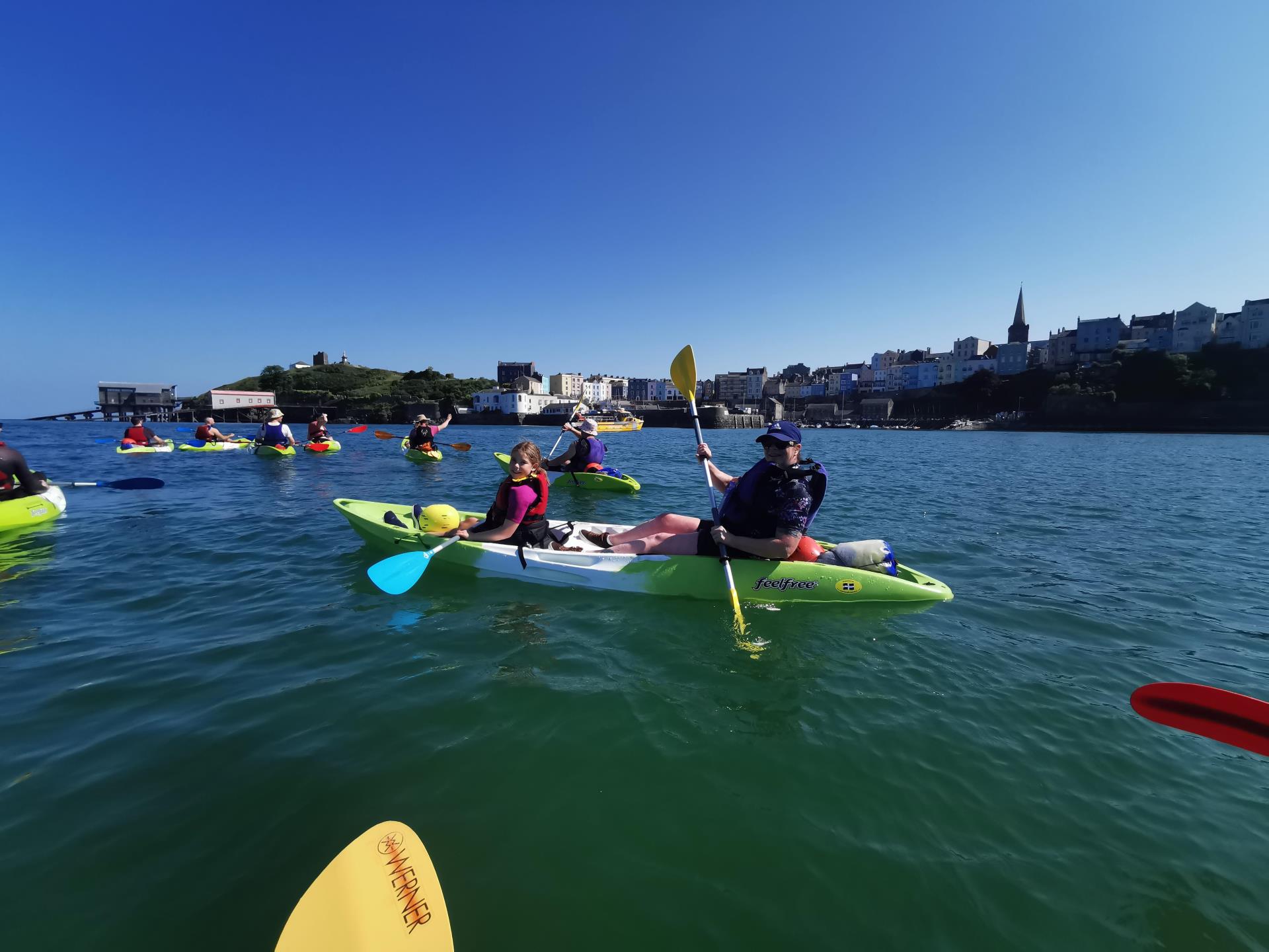 Kayaking off Tenby North Beach