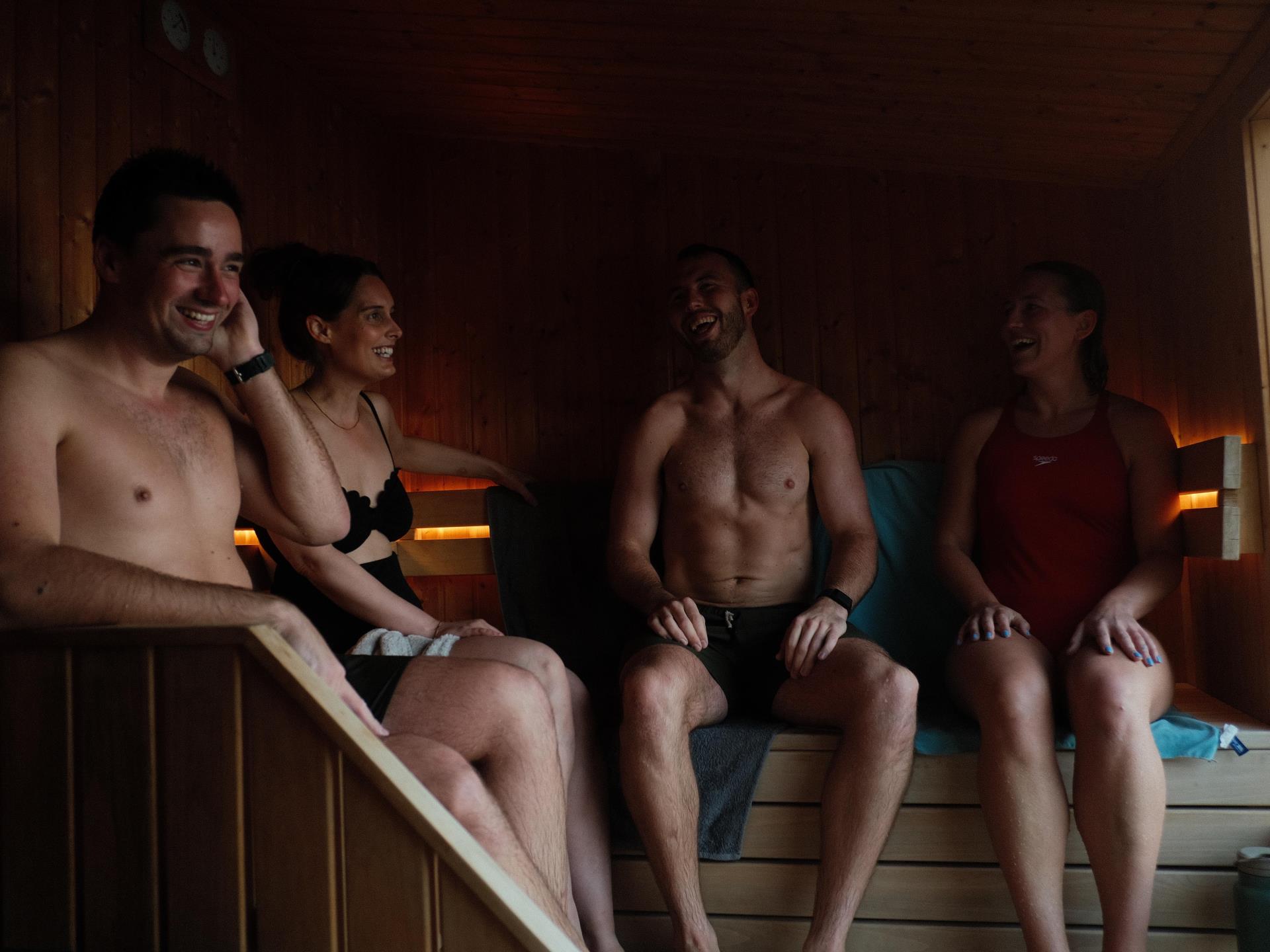 Happy in the sauna 