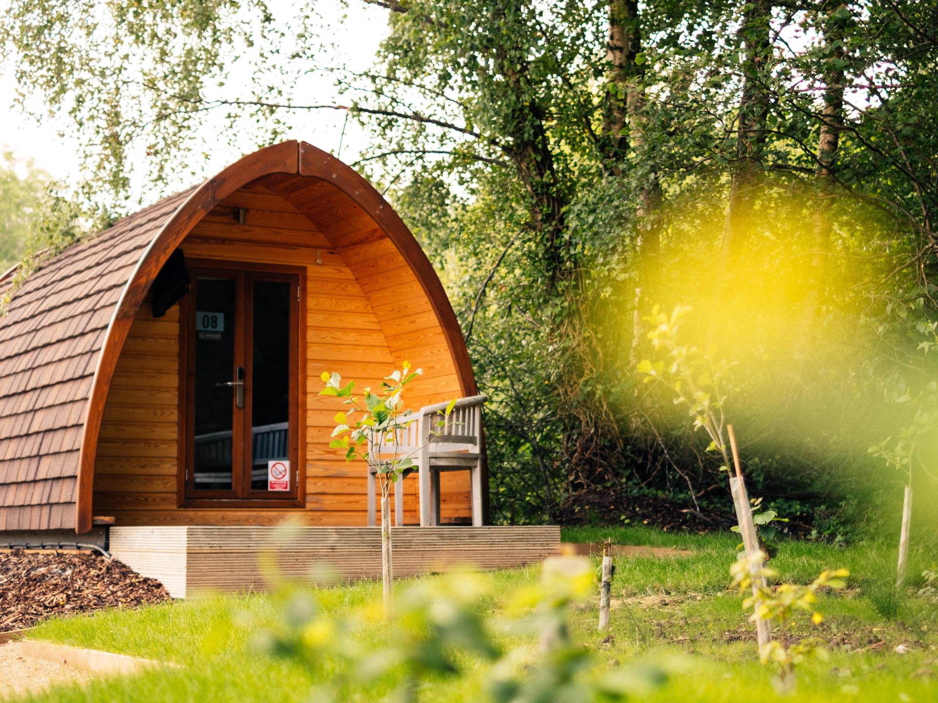 Accommodation pods at Zip World Conwy