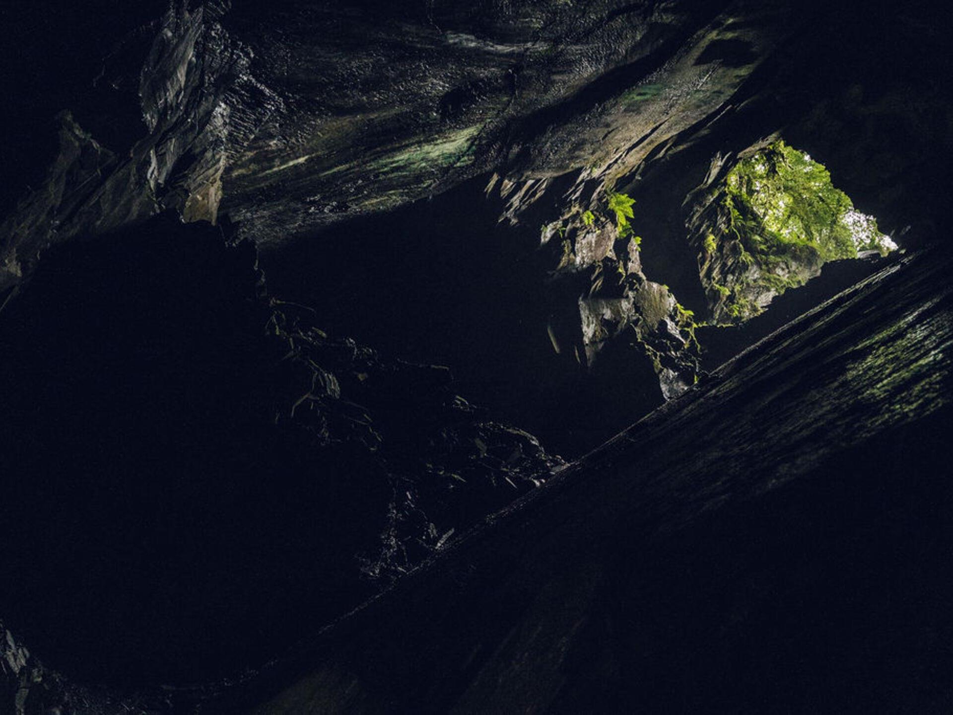 Looking up to daylight with Corris Mine Explorers