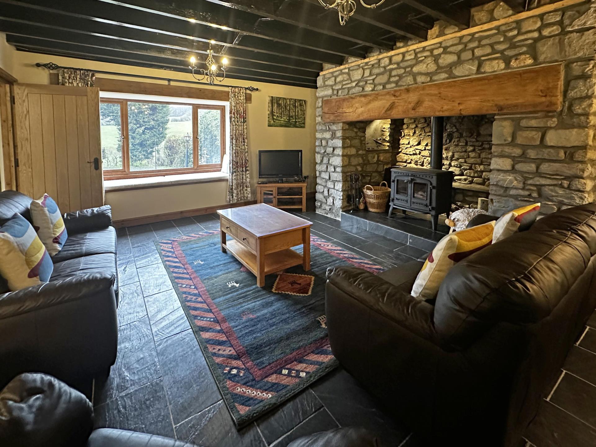 Spacious Living Room with Inglenook Fireplace 