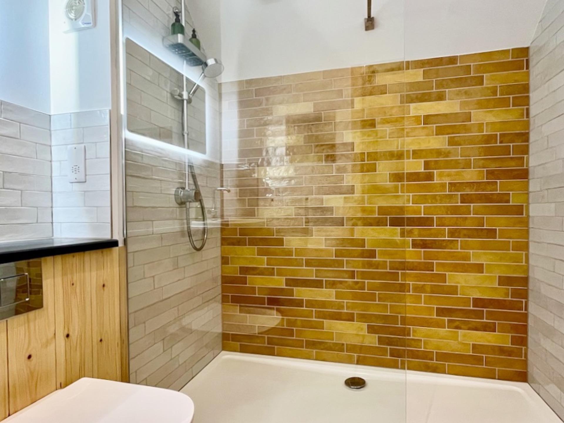 A typical shower room within the apartments