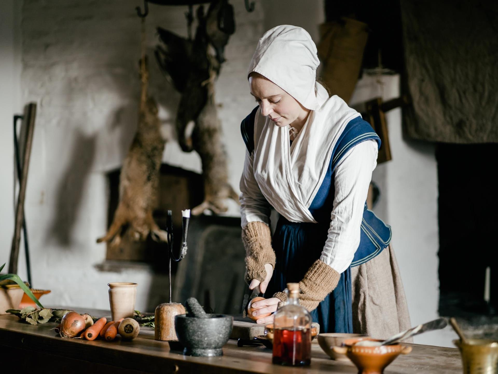 The kitchen at Llancaiach Fawr Manor