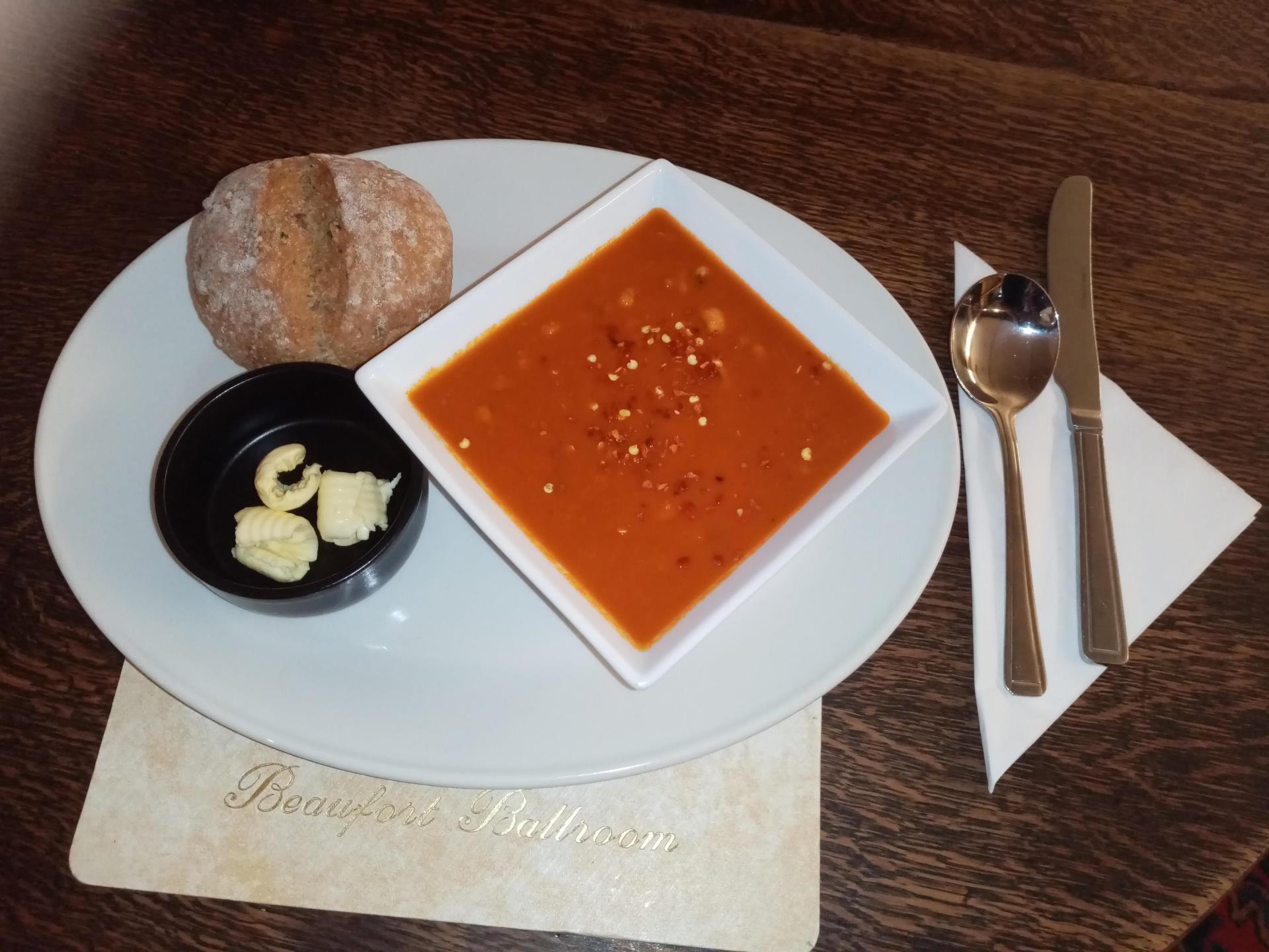 Home made soup with our own bread