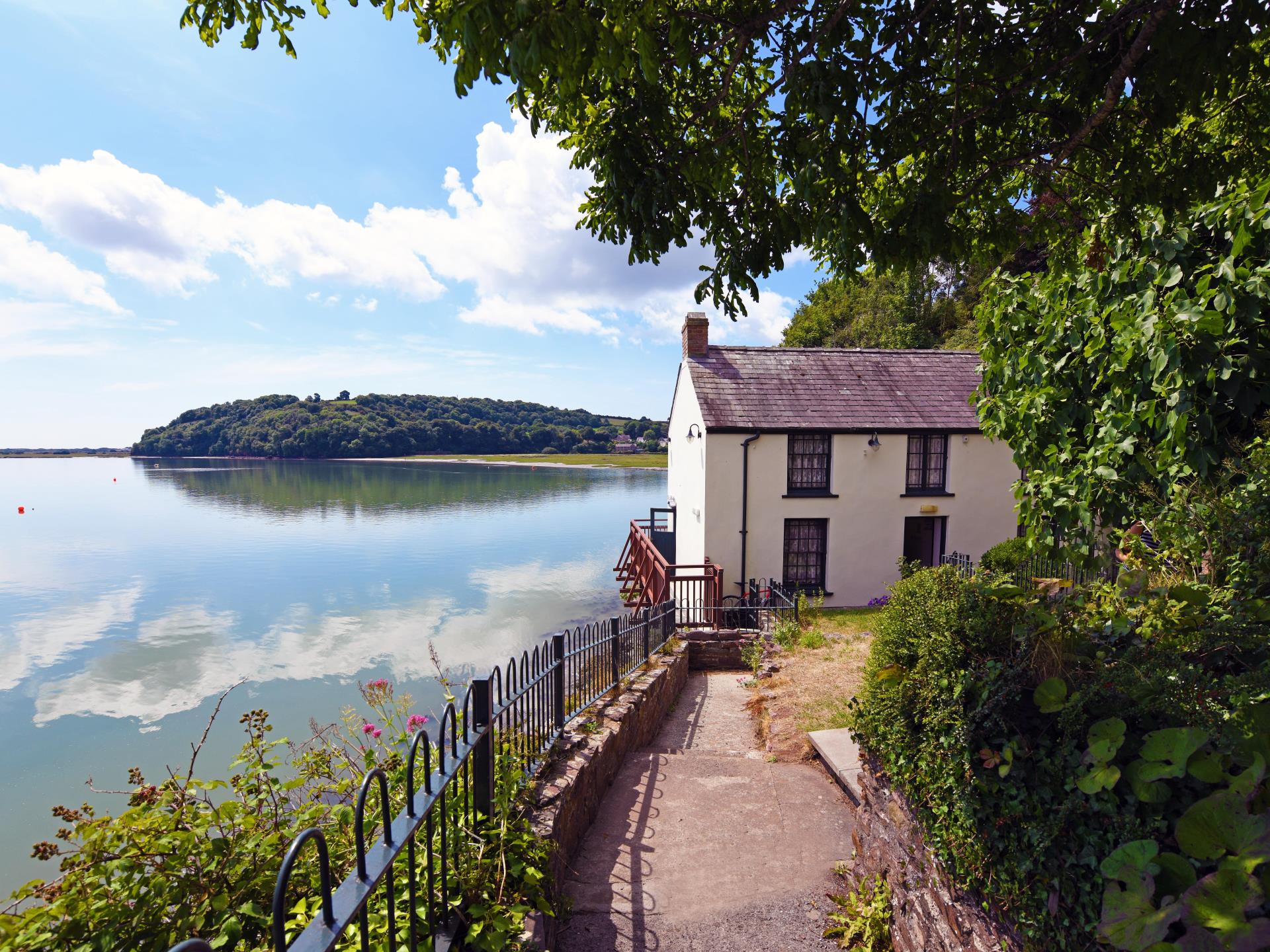 The Boathouse overlooking the Taf estuary