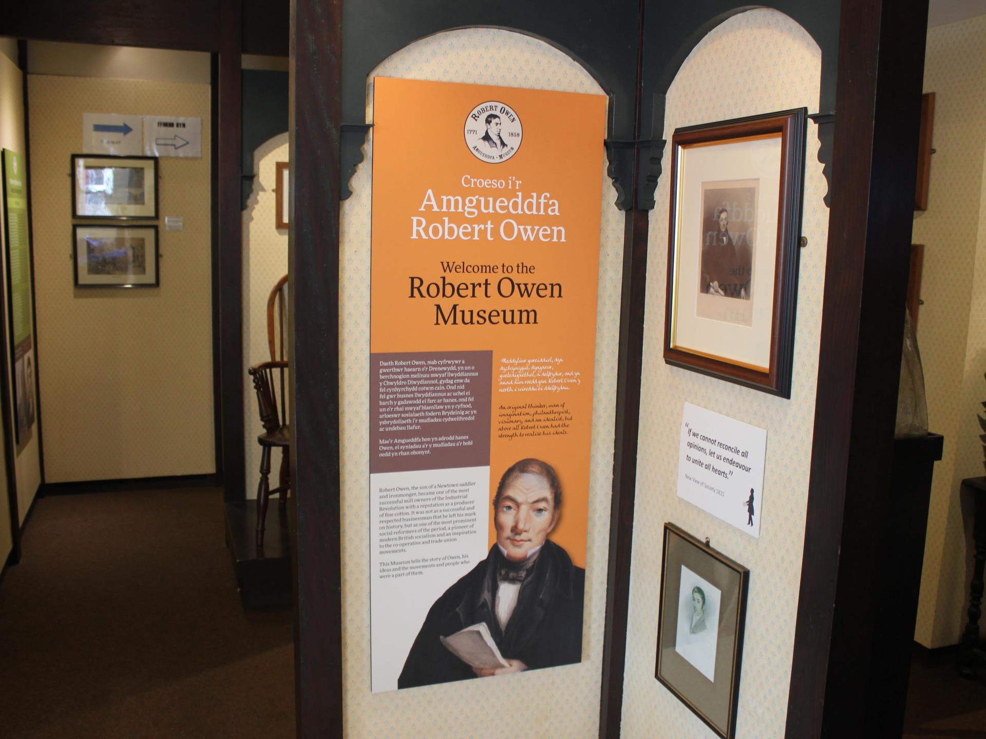 View inside the Robert Owen Museum with new panels