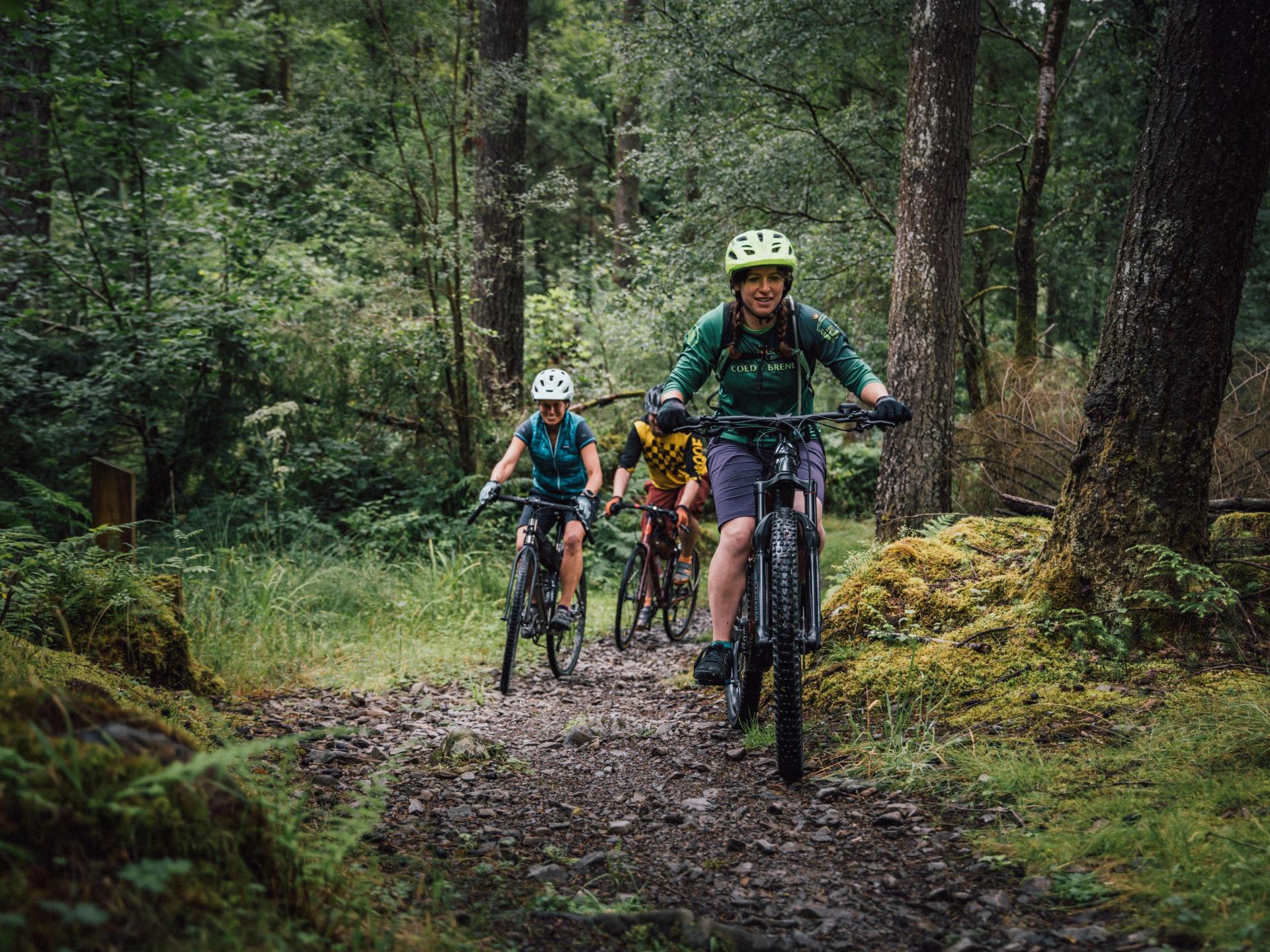 Riders on a trail from Coed y Brenin Visitor Centr