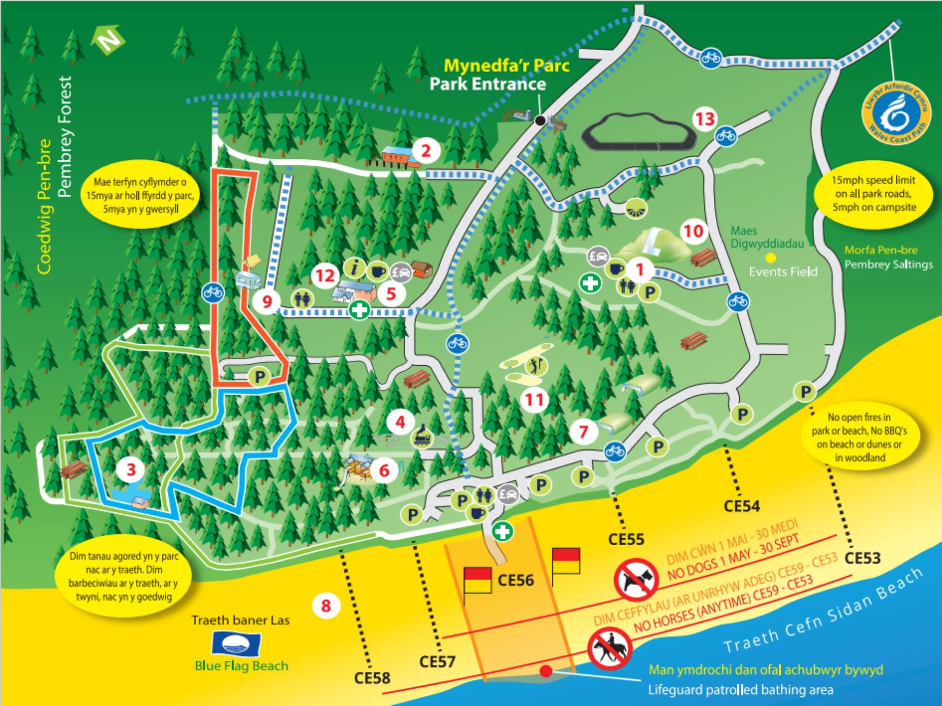 Map of Pembrey Country Park