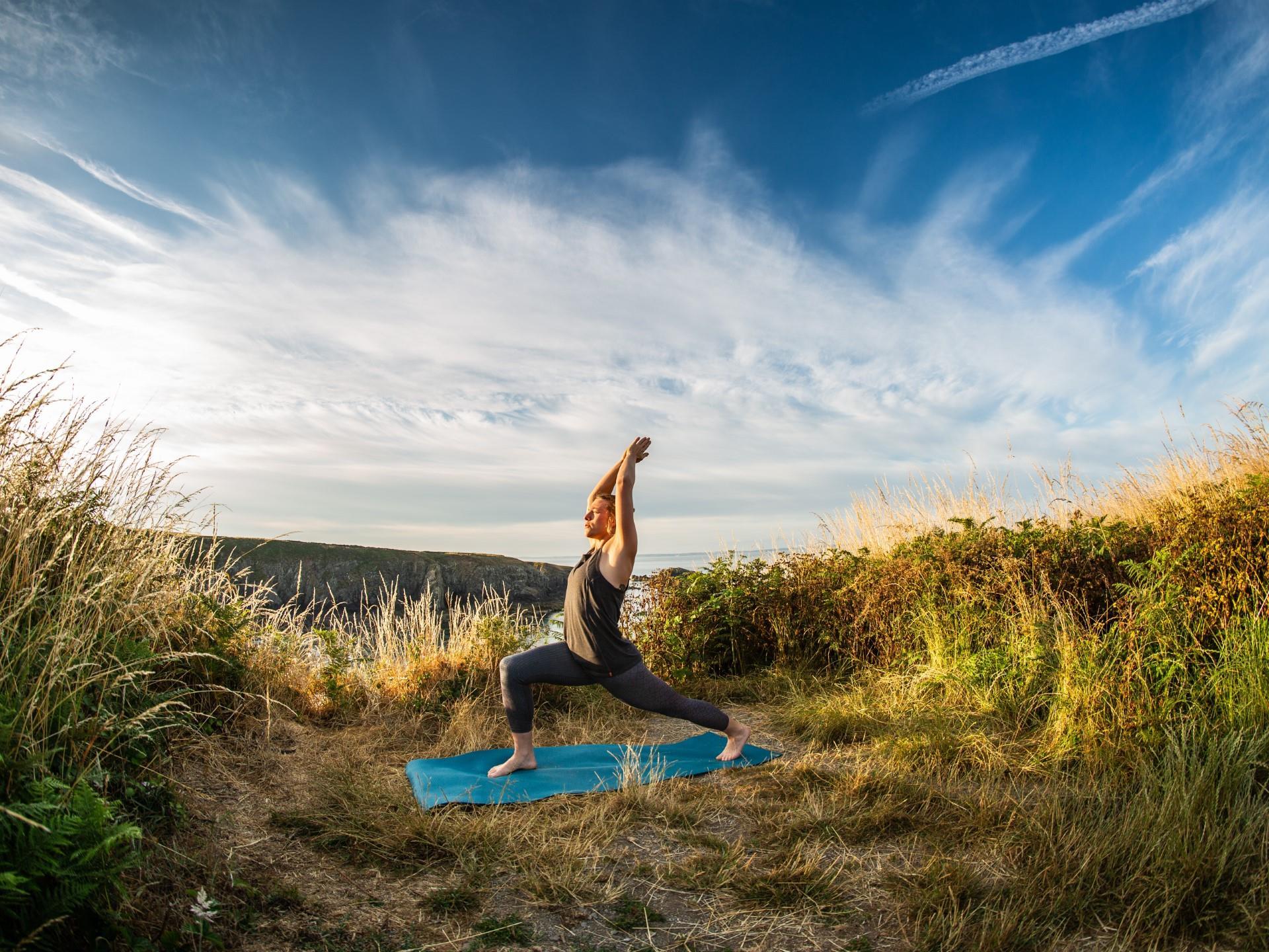 Yoga on the Wales Coast path