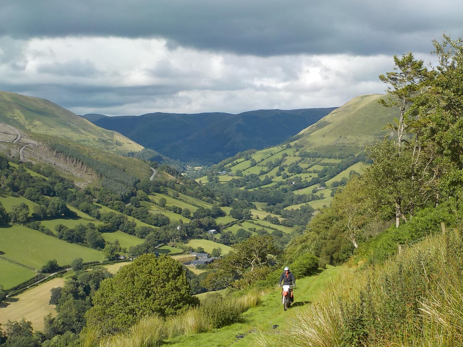 Stormy clouds above the Welsh valley