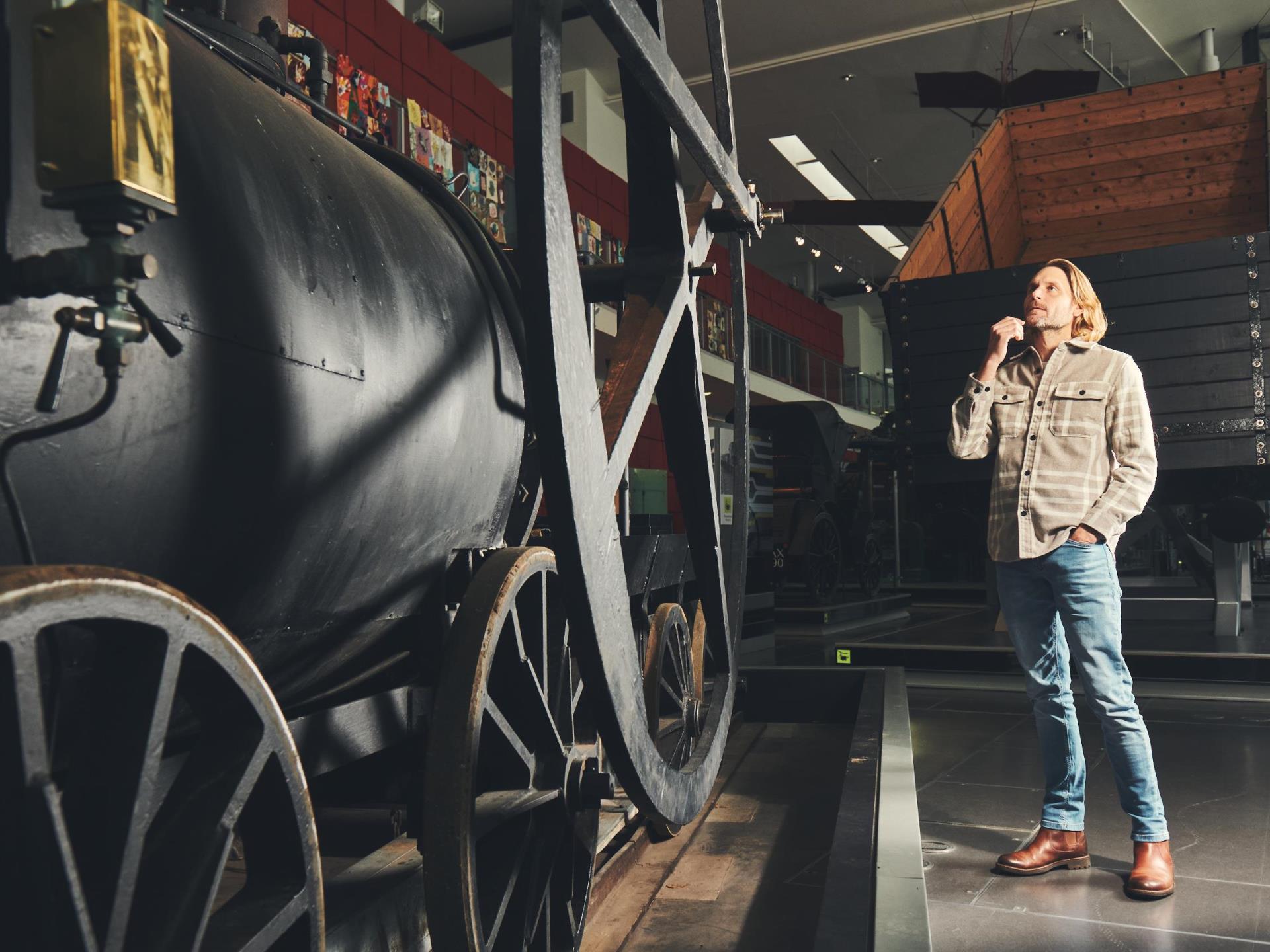 Replica of Trevithick's steam locomotive