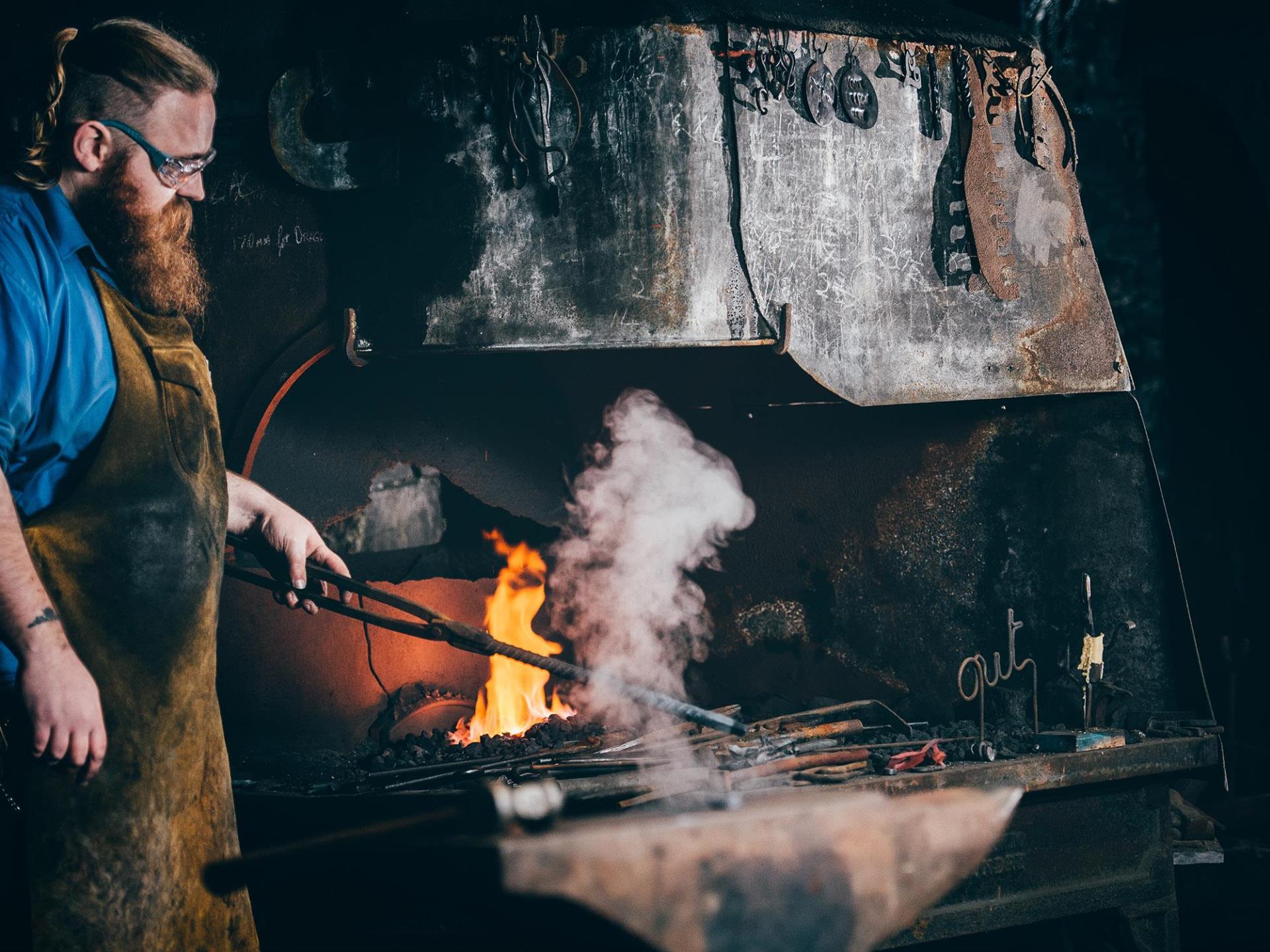 Blacksmith at work, National Slate Museum