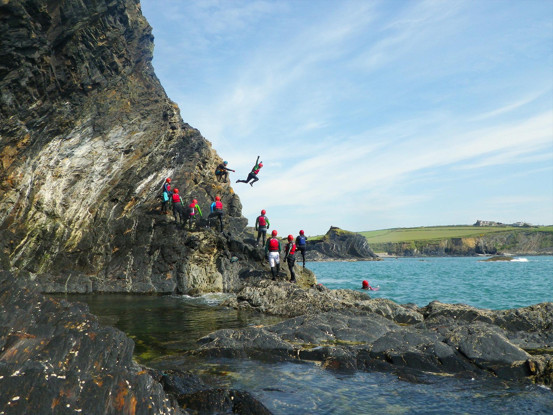 Adults Coasteering in Pembrokeshire