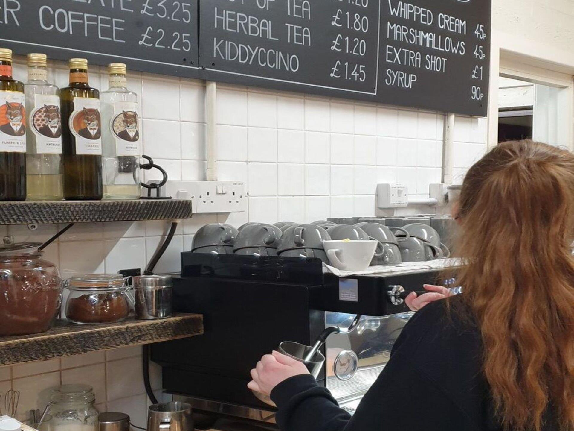 Freshly ground coffee served in The Corris Café