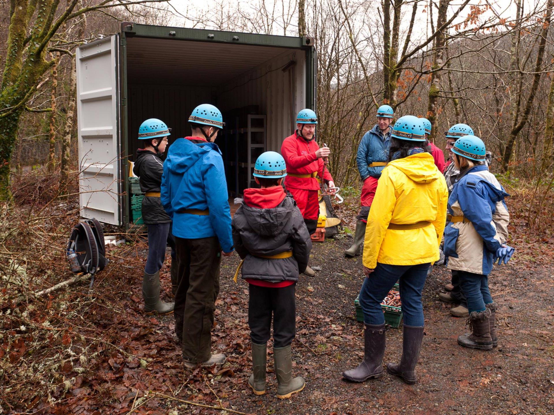 Getting kitted up before a Corris Mine Exploration