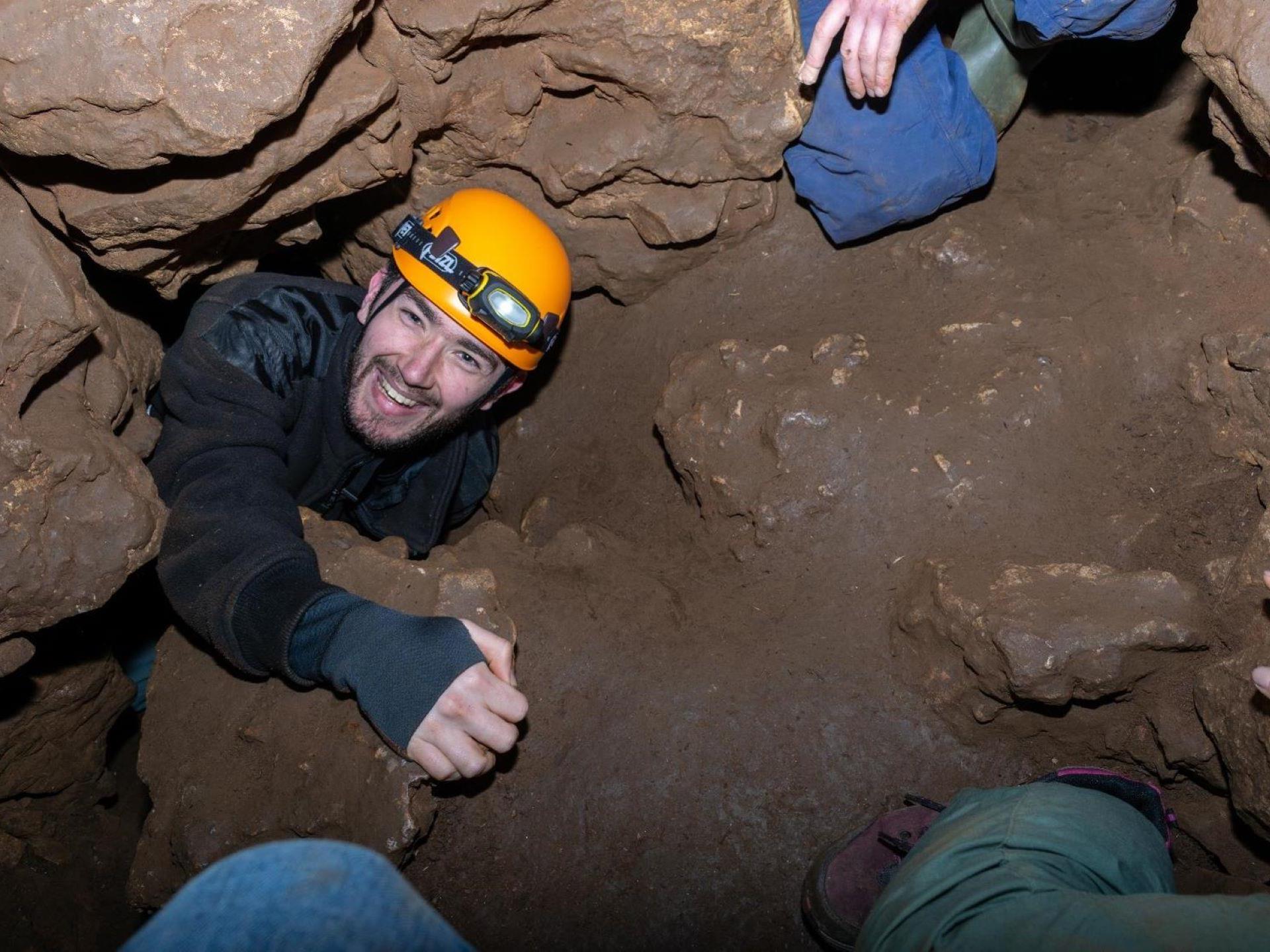 Caving activity with Borderlands Outdoor