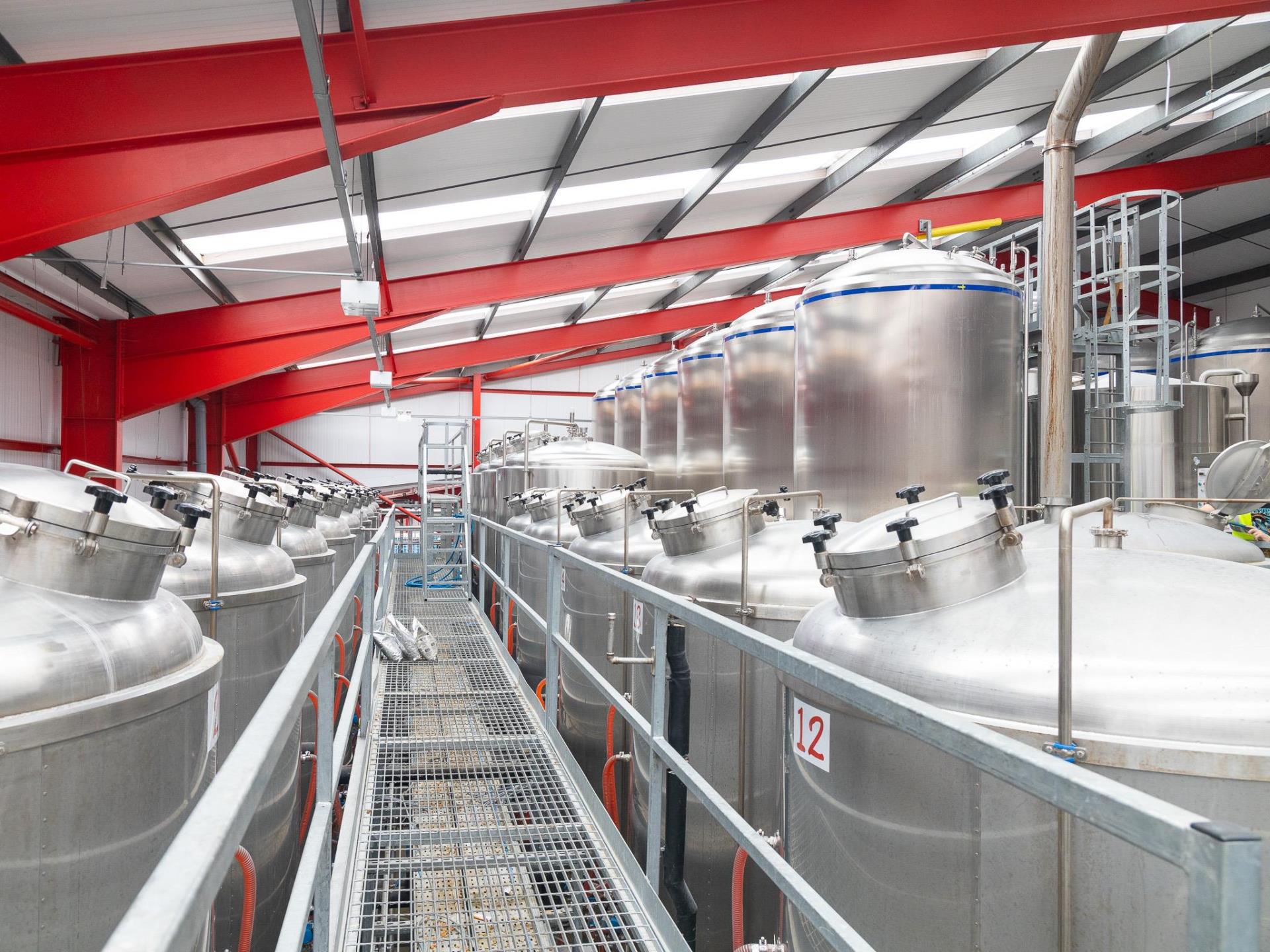 Inside the Tiny Rebel brewery.