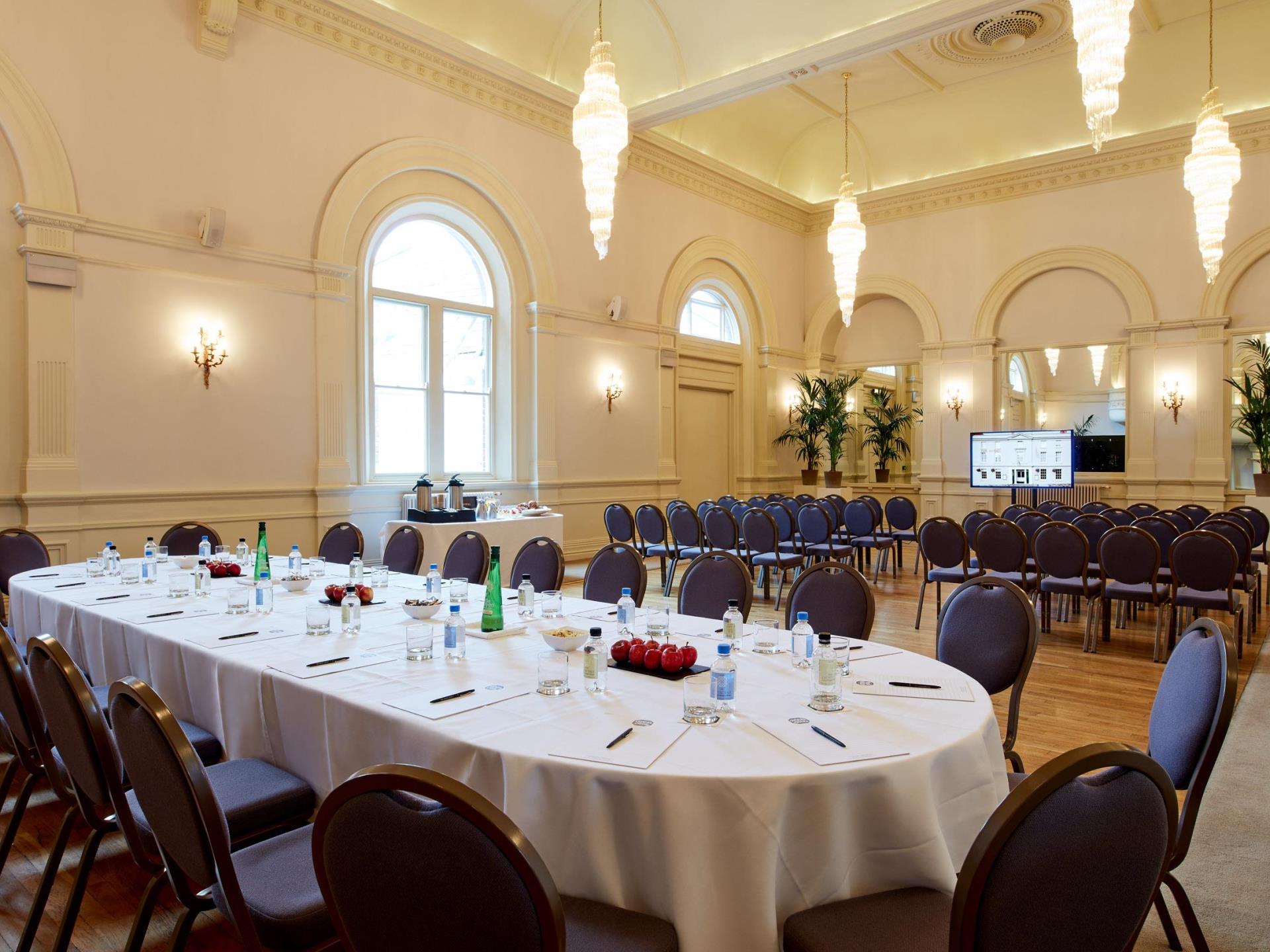 Ballroom set for a Conference