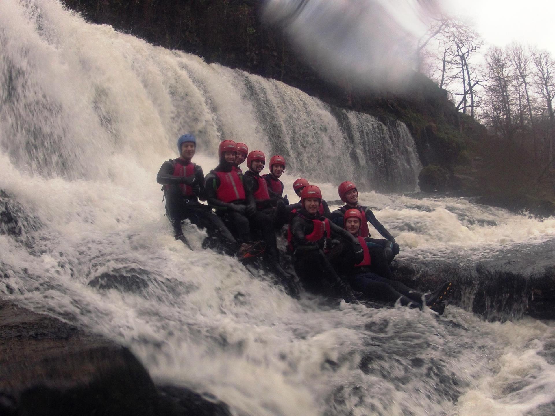 Canyoning group team building