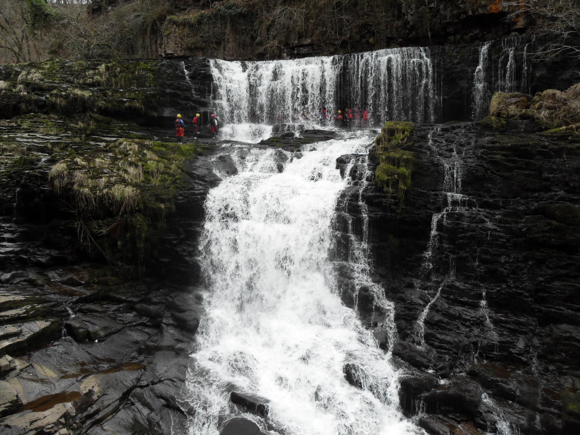 Canyoning activity in the Brecon Beacons