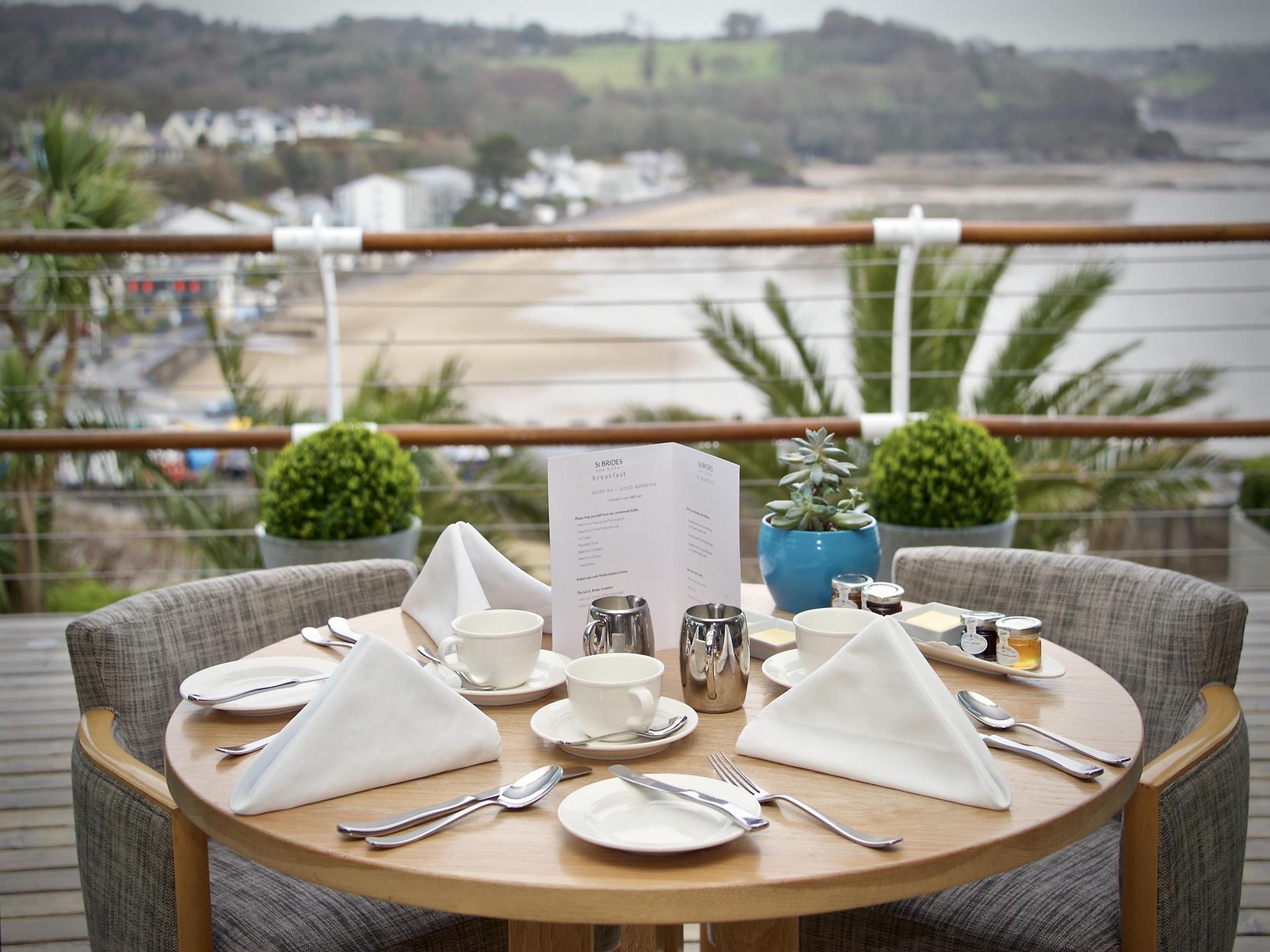 Breakfast with a view at St Brides Spa Hotel 