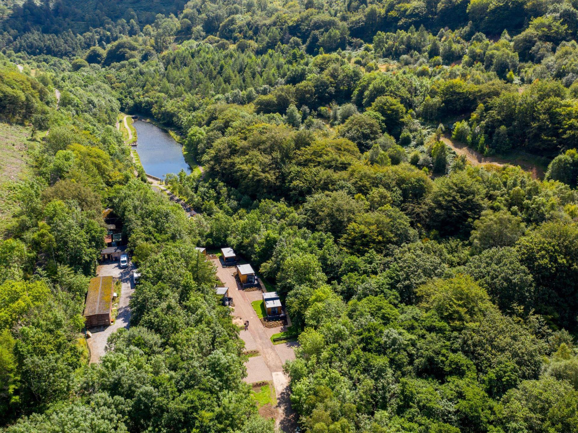 Aerial view of Cwmcarn Forest