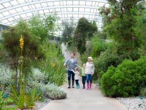 Family exploring the Great Glasshouse