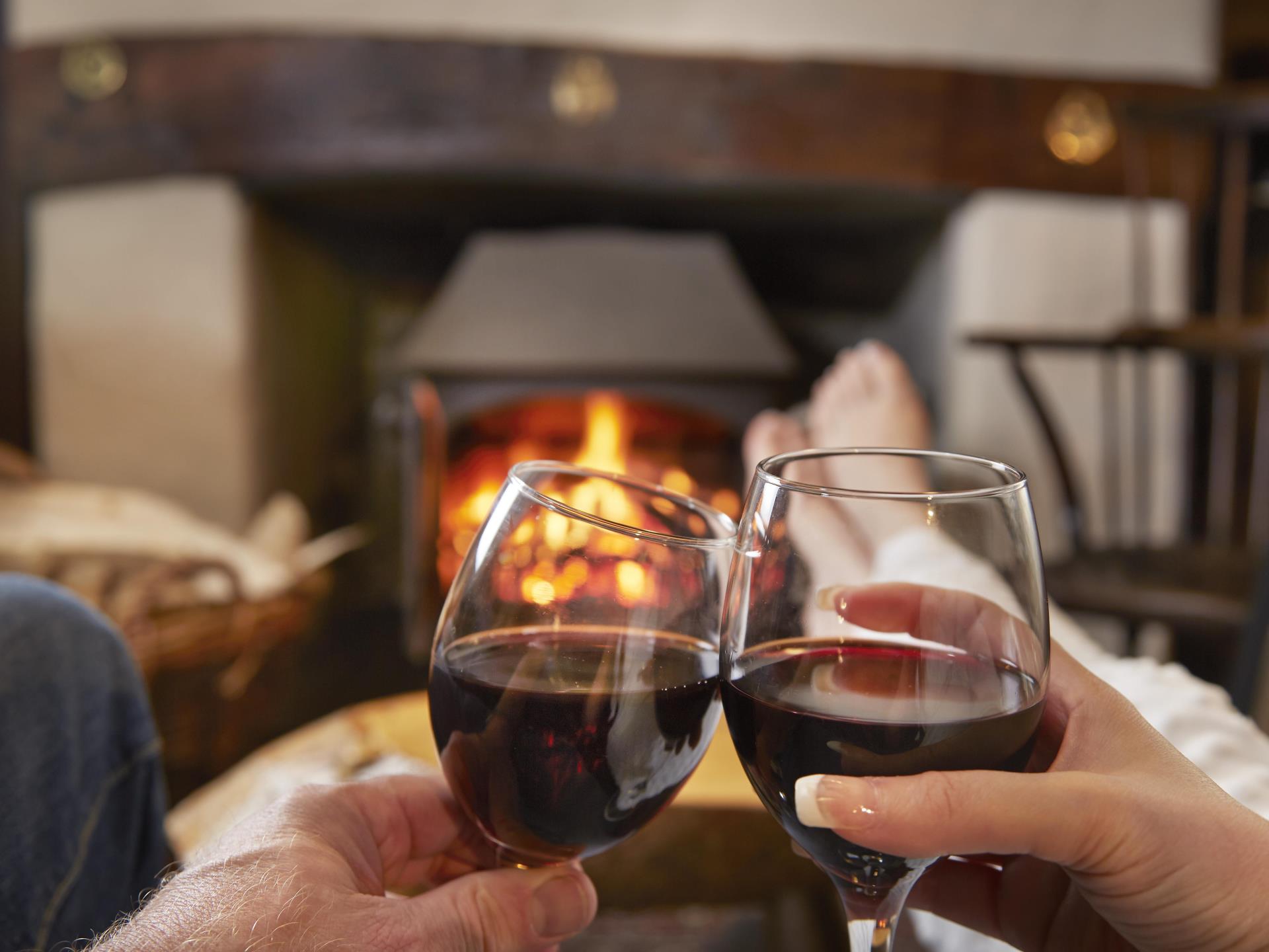 Relax by the cosy log fire