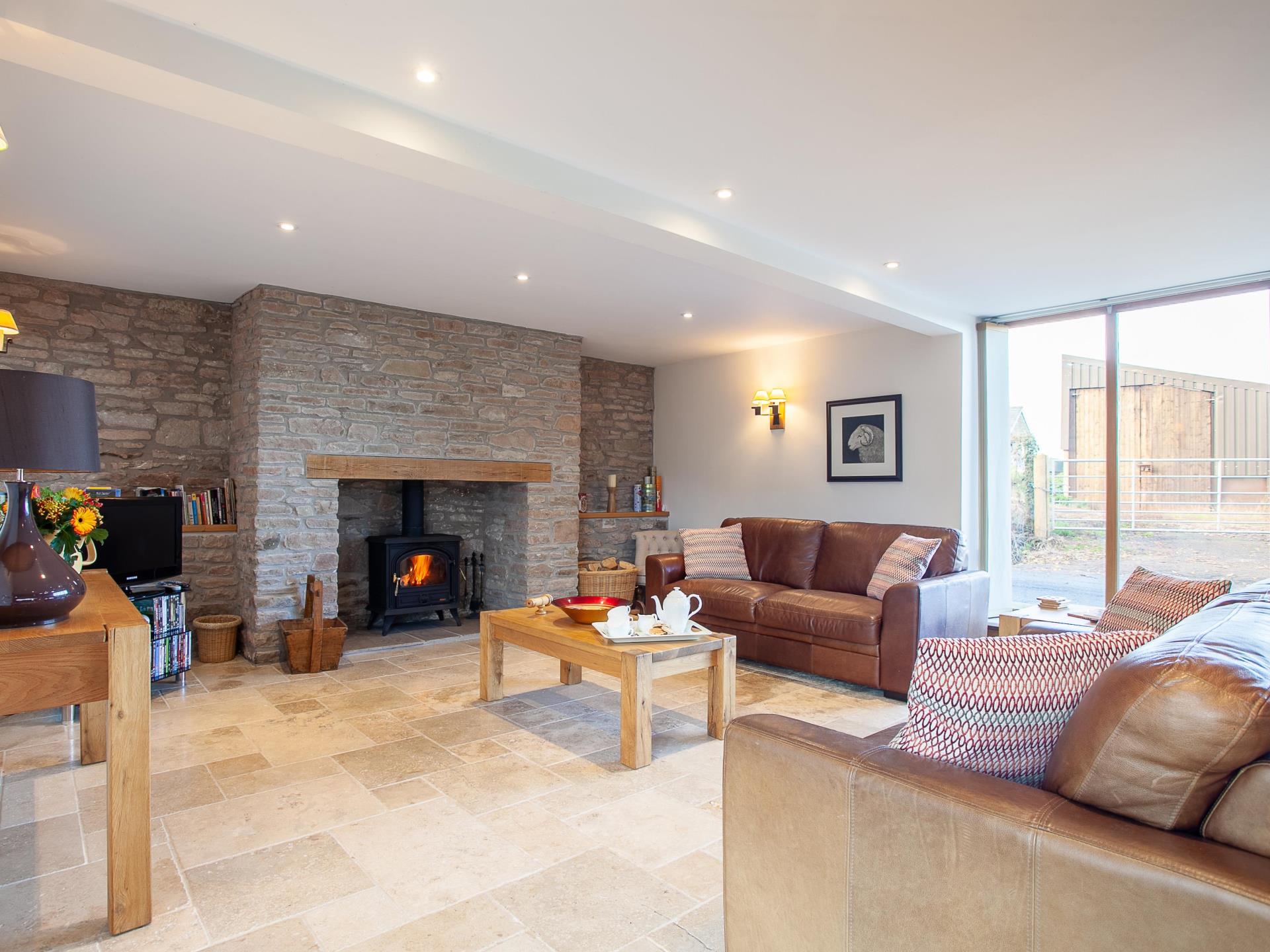 Sitting room with wood burner