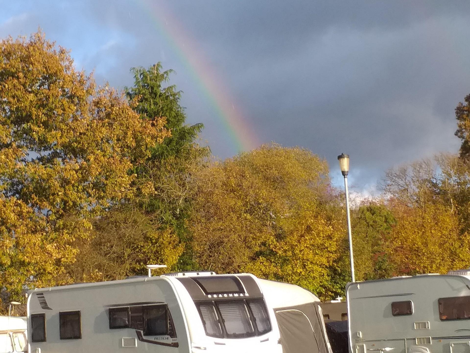 rainbow over Llandovery Caravan and Camping Park