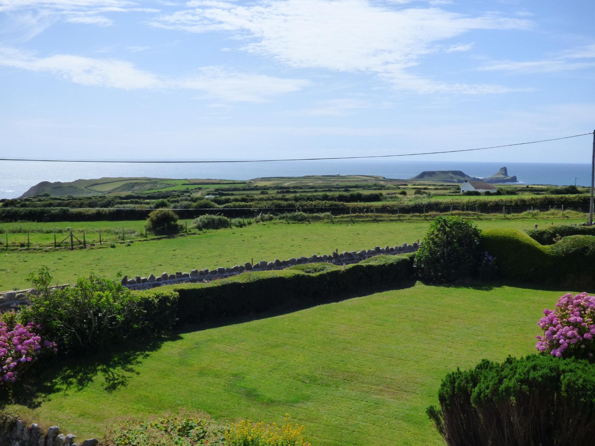 The front garden and view to Worms Head