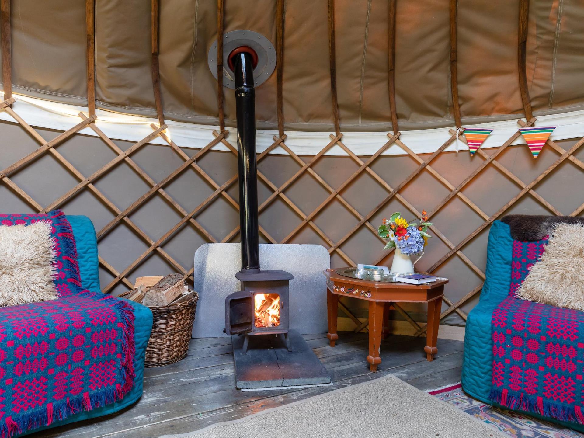 Yurts with woodburning stove