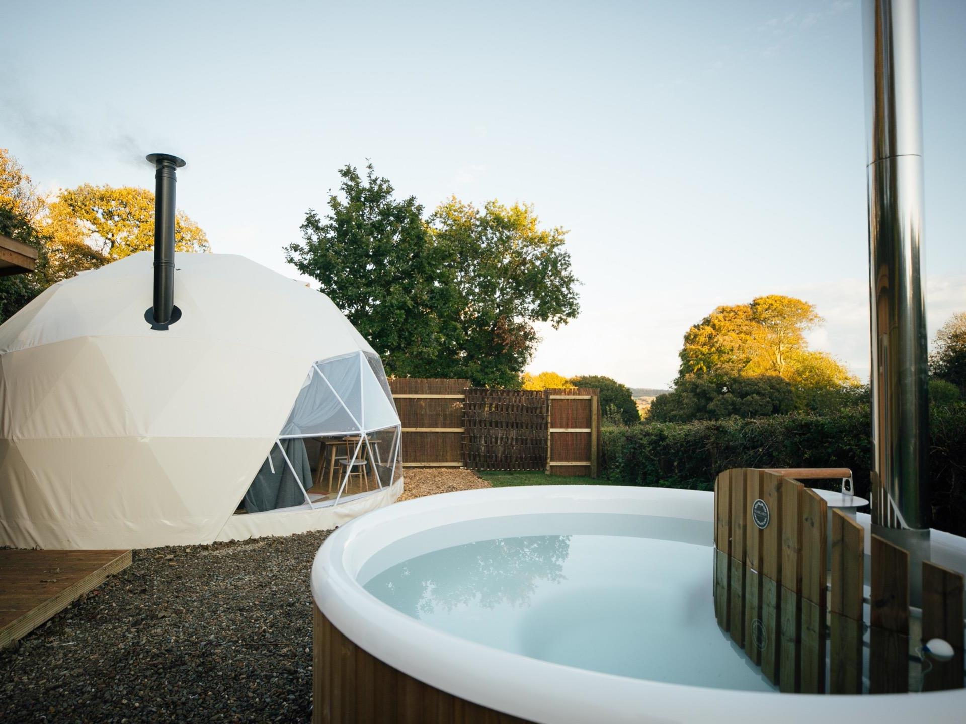 The domes garden and hot tub 