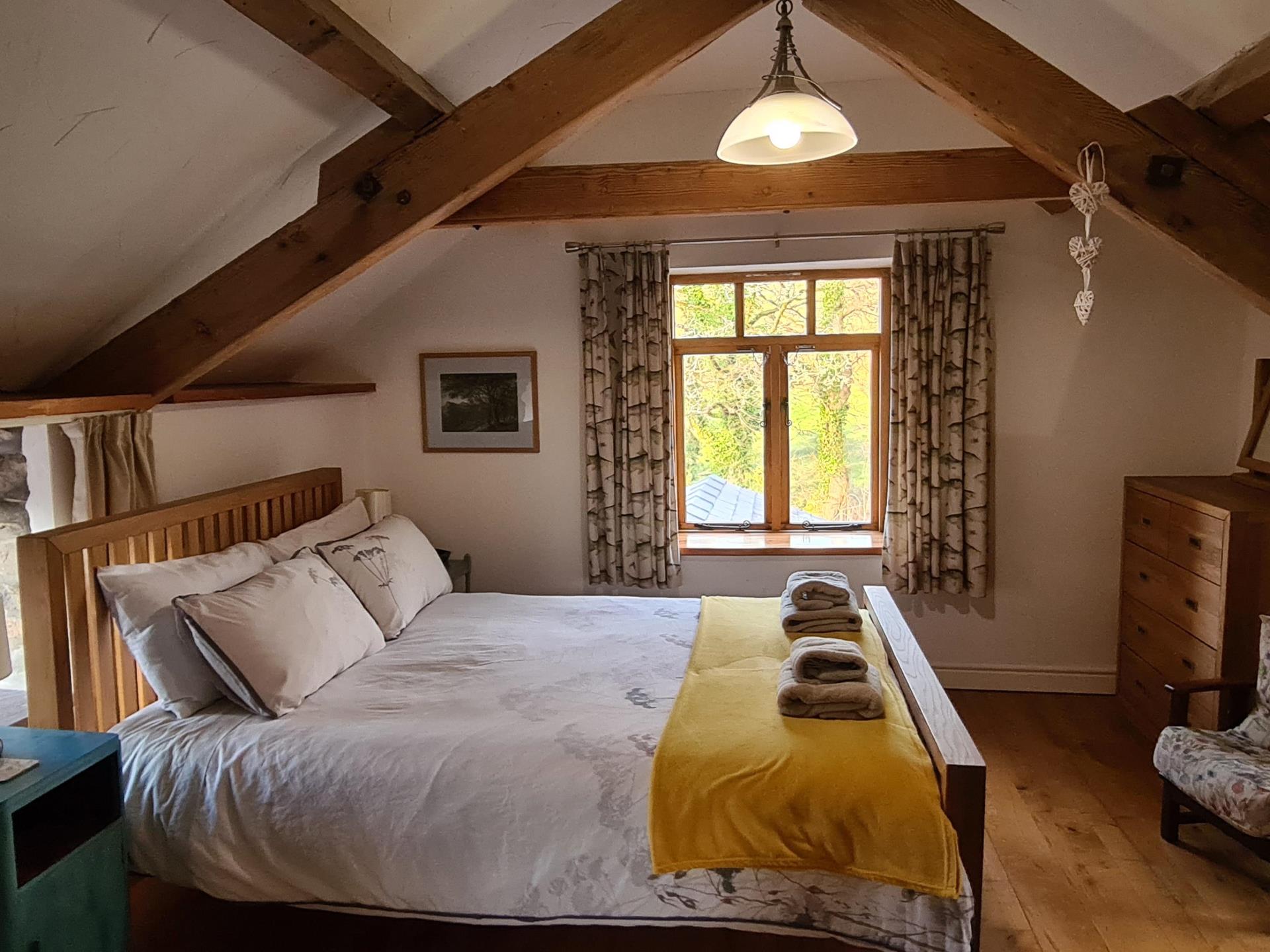 King size bed in master bedroom