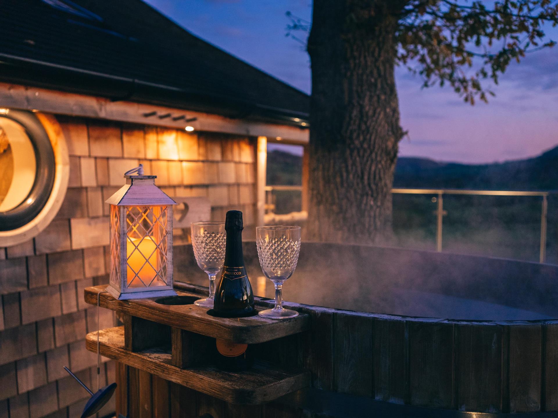 Hot tub with outstanding views