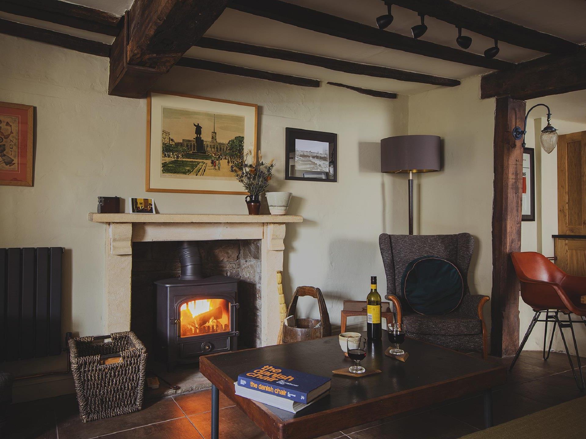 Tredegar House with cosy wood burning stove