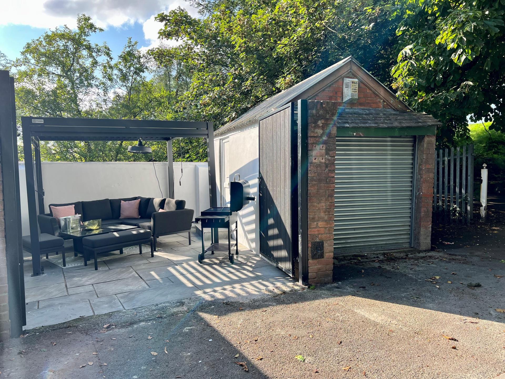 Patio area and bike lock up