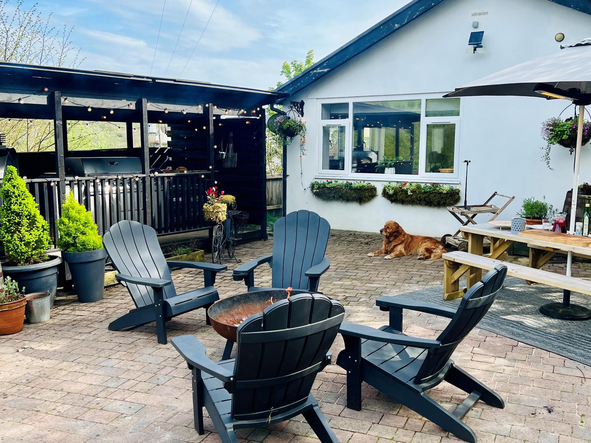 The private outside space at Pencerrig Isaf 