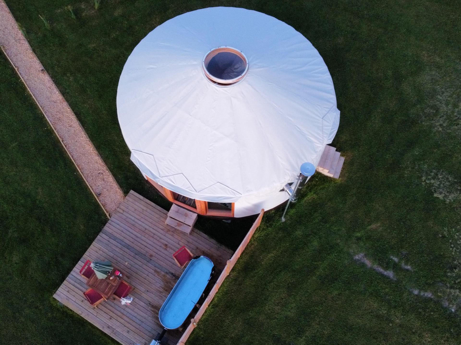 Luxury Yurt from above