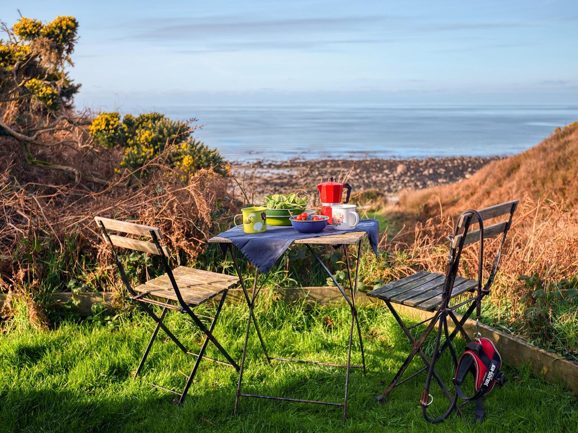 Just outside the pod in your private space